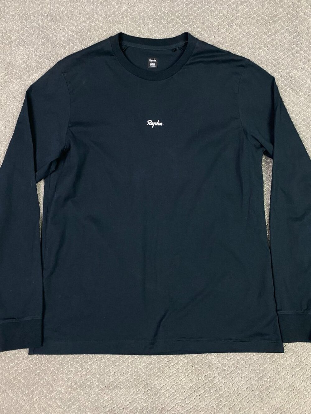 Rapha Long Sleeve Cotton T Shirt Men's Large Black Organic Cotton Performance